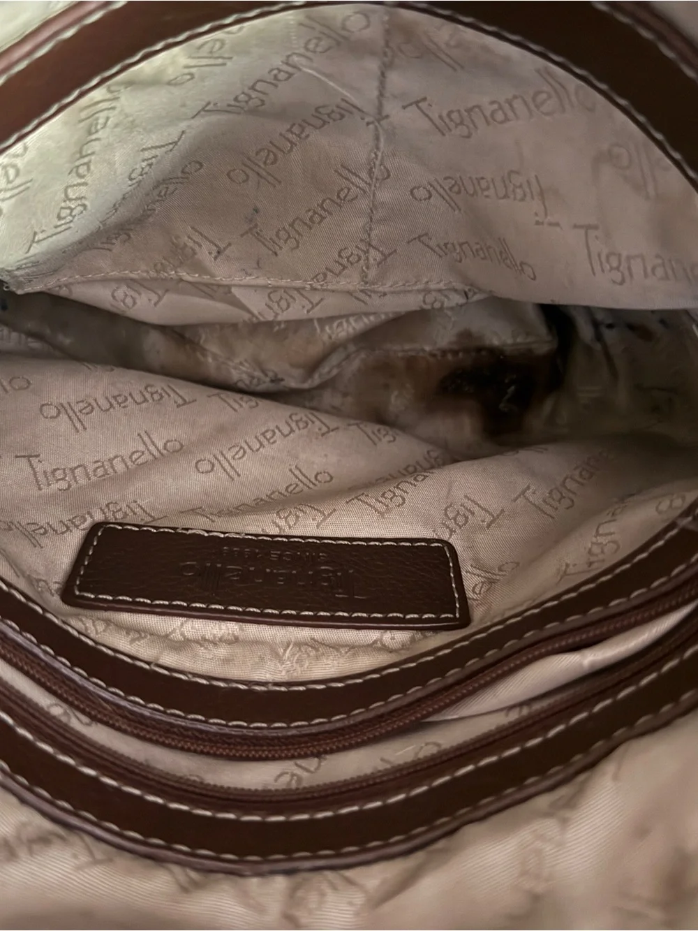 Tignanello Brown and Tan Leather Crossbody Bag - Stylish Everyday Carry